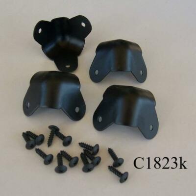 3 leg black speaker cabinet/amp corners- 4pc set