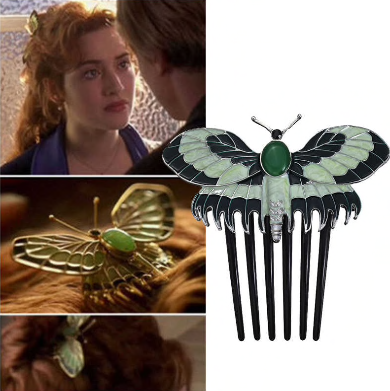 Titanic Hair pin hair clip butterfly rose Heart Of The Ocean Jewellery