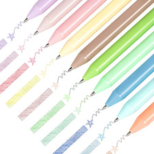 Colored Ballpoint Pens, 10 Pcs Retractable Pastel Colors, Cute Pens 1.0Mm Fine P