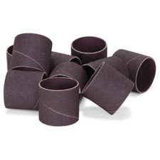 1/2" x 1/2" Aluminum Oxide Spiral Bands, No Lap Sanding Sleeves - 10 Pack
