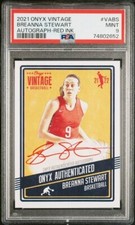 2021 Onyx Vintage AUTOGRAPH Red Ink /25 BREANNA STEWART New York LIBERTY PSA 9