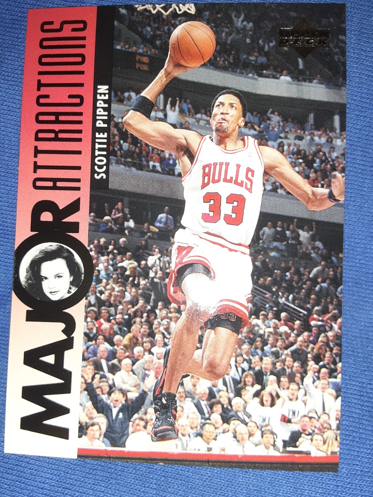 1995 NBA Upper Deck Card #338 Scottie Pippen Chicago Bulls Major Attractions MVP