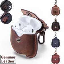Retro Genuine Leather Case For Apple AirPods 2 1 Luxury AirPod Protective Cover