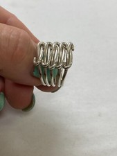 Sterling Silver Woven Design Wide Band Ring Size 7 PRELOVED A49