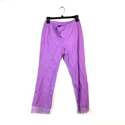 Alfani Women Purple Lace Trim Cropped Pants NWT BE51
