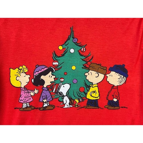 Peanuts Pajama Shirt Holiday Festive Mens Pajama Top Comfortable Sleep Cozy LG - Picture 2 of 8