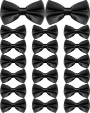 20 Pieces Bow Ties for Men, Formal Satin Solid Tuxedo Adjustable Length Pre T...