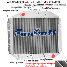 2-row Aluminum Radiator For 1966-1979 Ford F100 F150 F250 F350 Chevy V8 Engine