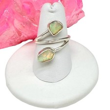 Ethiopian Fire Opal Ring Size 7 Solid 925 Sterling Silver Raw Rough Stone