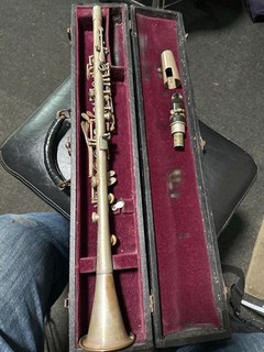 Vintage Cavalier Metal Clarinet Elkhart IN USA w/ Case Mouthpiece Project Repair