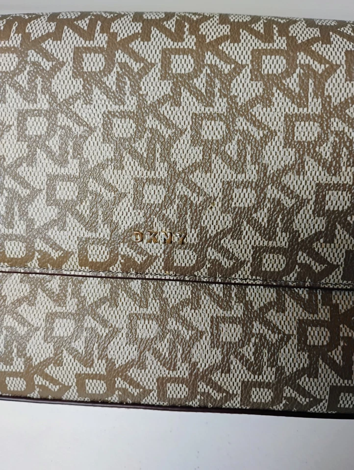 DKNY Sina Flap Gold Chain Crossbody Shoulder Bag DKNY Signature Print - Image 2 of 4