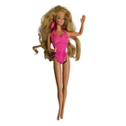 Vintage 1982 Mattel Twirly Curls Barbie doll pink one-piece swimsuit