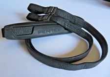 VINTAGE Asahi  Pentax  Leather 48" 35mm Over Shoulder Camera Strap Metal Clasps