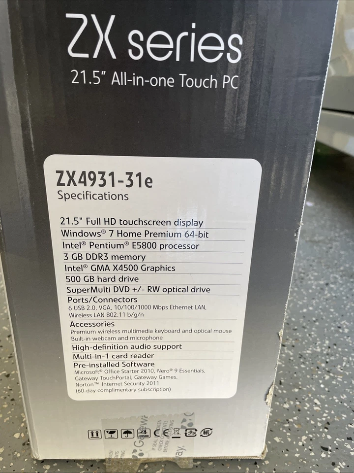 PC táctil todo en uno Gateway 21,5 Intel Core Foto 2 de 3