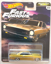 HOT WHEELS PREMIUM FAST & FURIOUS '66 CHEVY NOVA 1:64 HTF