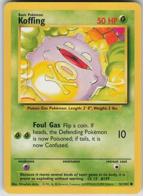 Pokemon TCG Koffing Common Base Set 051/102