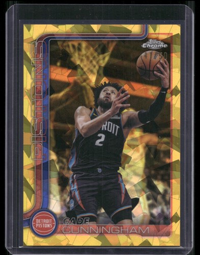CADE CUNNINGHAM 2025-26 TOPPS CHROME UPDATE SAPPHIRE #6 GOLD REFRACTOR 11/50