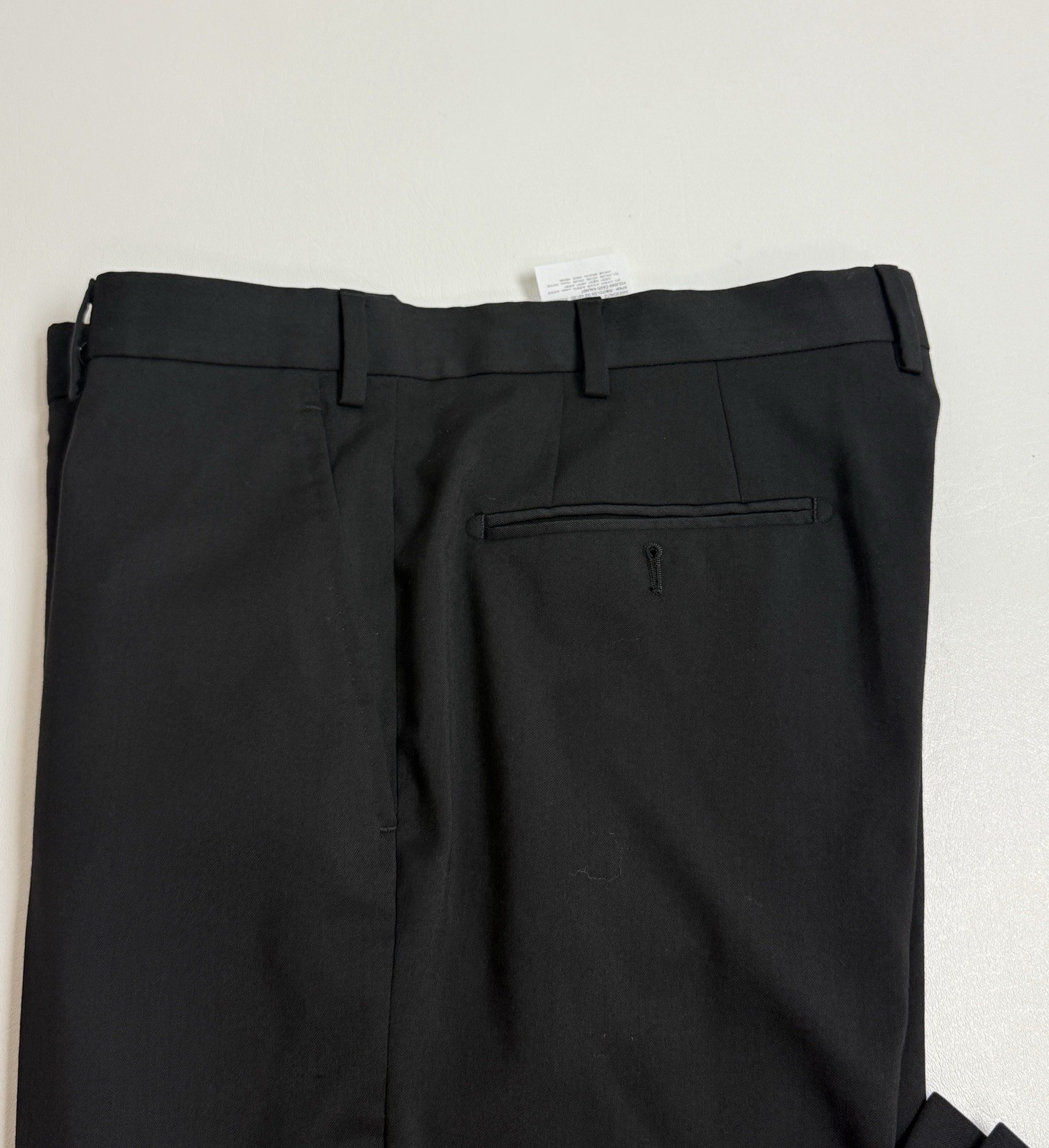 Armani Collezioni Solid  Black Flat Front Suit Pa… - image 4