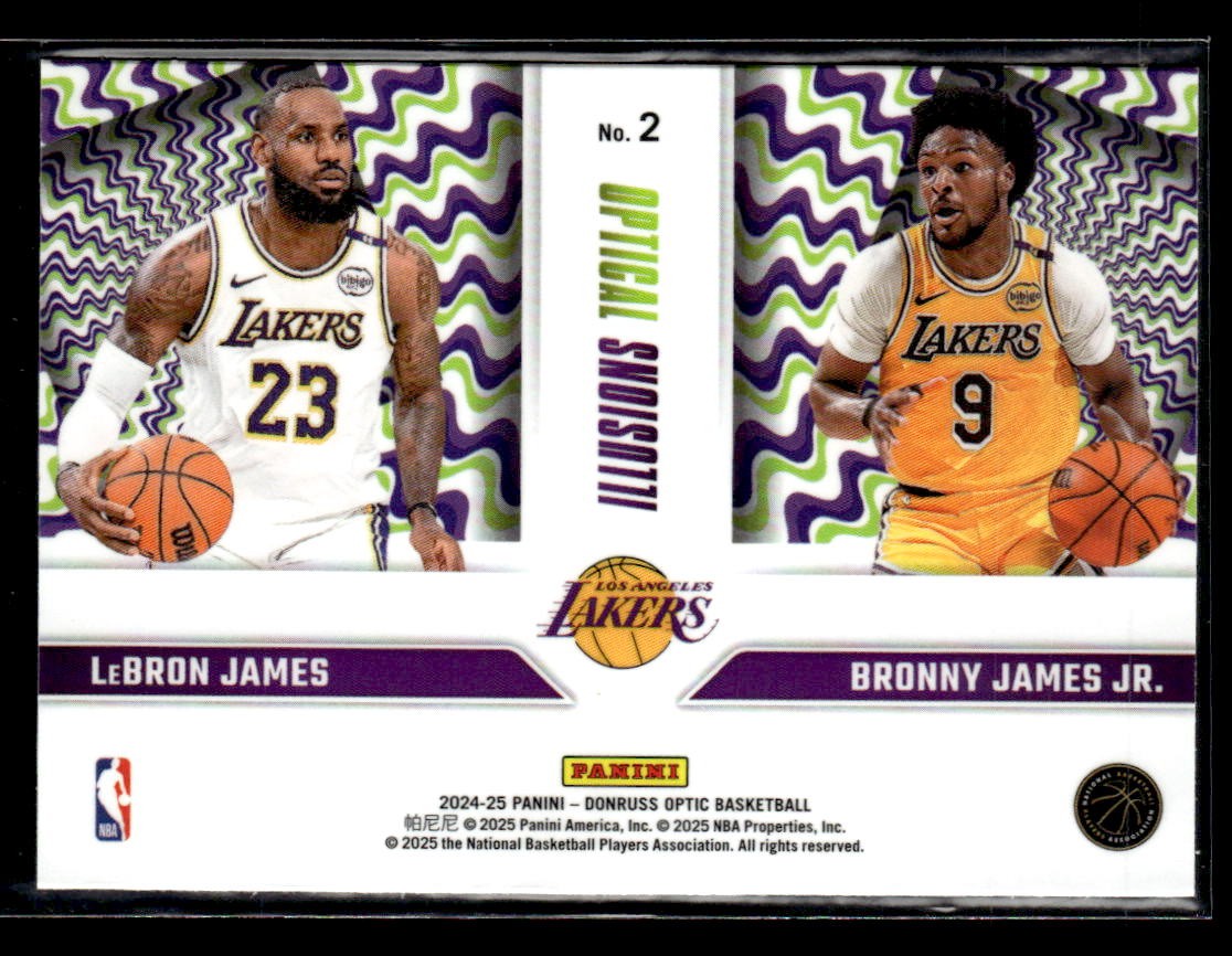 2024-25 Donruss Optic #2 Bronny James Jr./LeBron James Optical