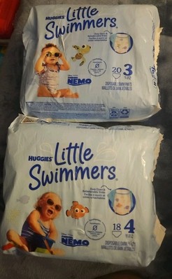 Huggies Little Swimmers Disposable Swim Diapers, Size 3 & 4 Nemo 1 Pkg Each. 