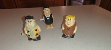 3 - Vintage Fred Flintstone Barney Wind Up Walking 3" Toy By Hanna Barbera