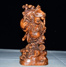 Exquisite Small Leaf Boxwood Five Son Maitreya Ornament