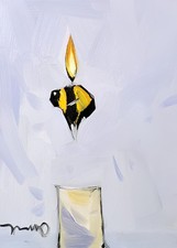 Candle Stick Bee Art PRINT Painting by Artist Jose Trujillo 16x20