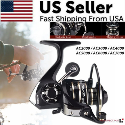 Metal Spinning Fishing Reel 12BB 5.2:1 Freshwater Saltwater - Smooth Power Drag
