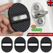4x Carbon Fibre Car Door Lock Protector Sticker Anti Rust Trim Cover Accessories