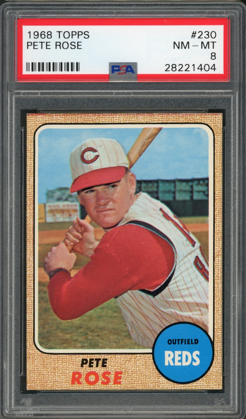 1968 Topps Pete Rose #230 PSA 8 NM-MT! FREE PRIORITY SHIP!
