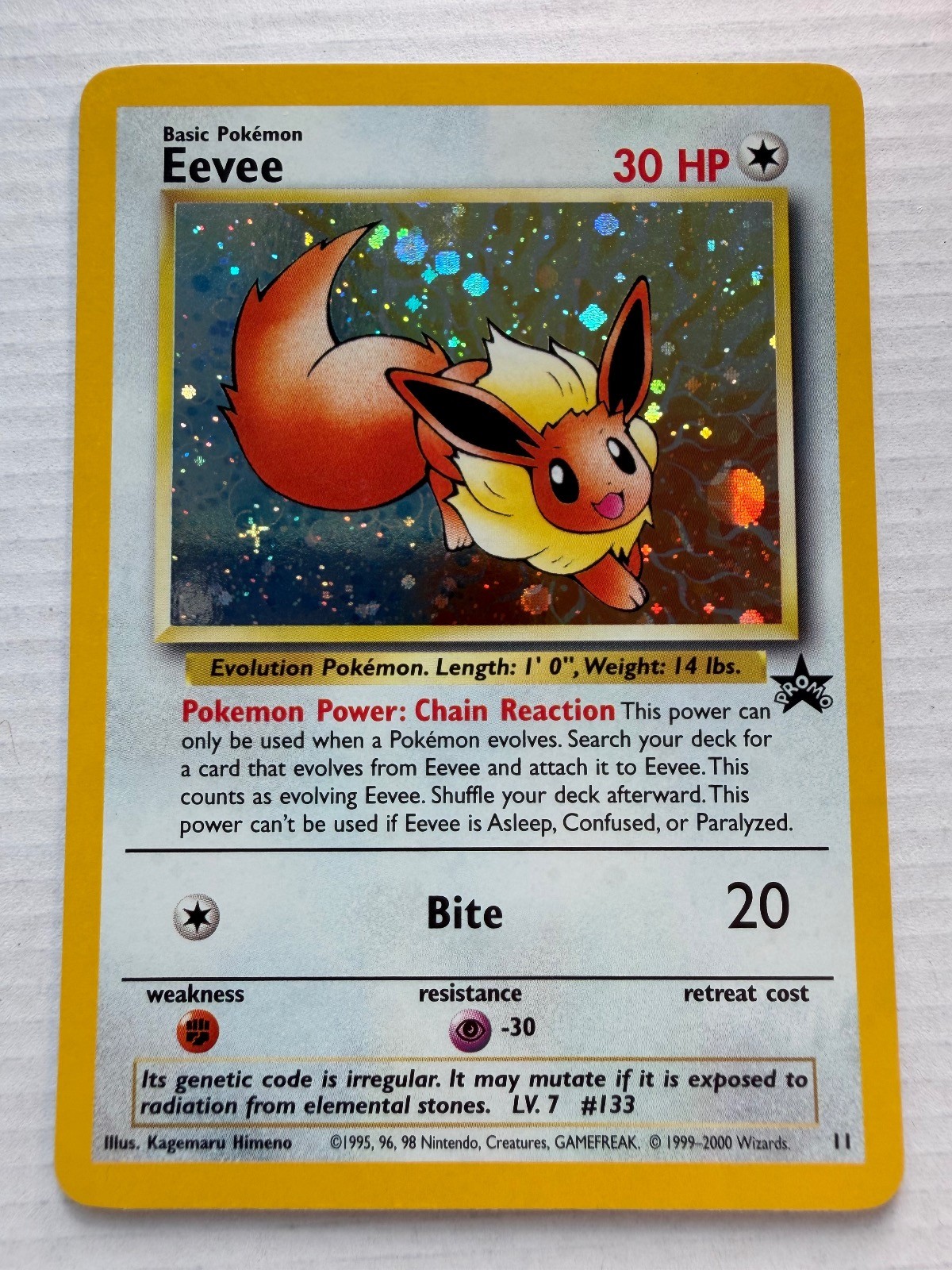 Eevee 11 Promo Wizards Black Star Promos Pokemon Holo Near Mint