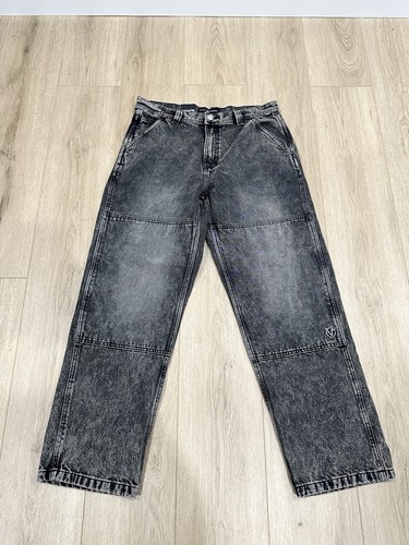 NWT Mens Vans x Rowan Double Knee Denim Skateboarding Stonewash Black Size 32x30