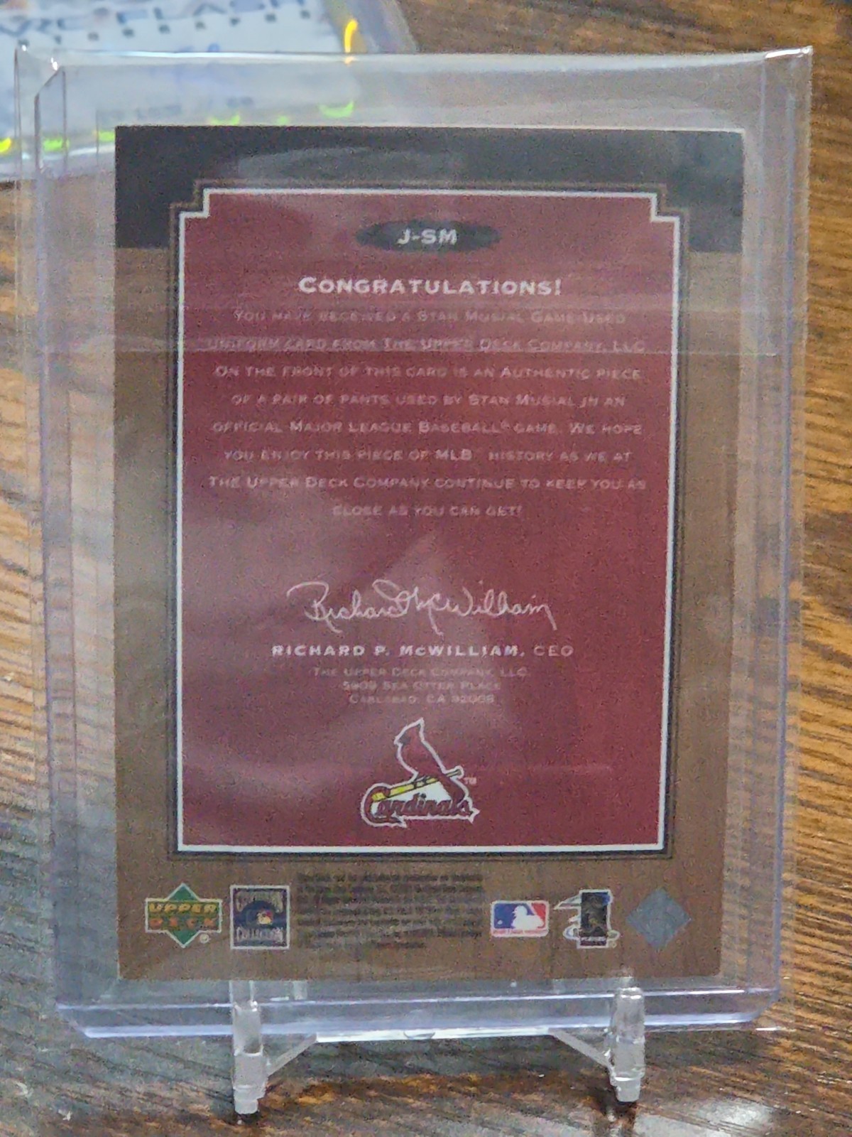 Stan Musial 2001 UD Legends Legendary Game Used Pants #J-SM Cardinals MINT view 7