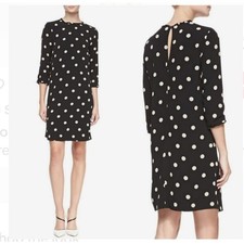 Kate Spade Black with Ivory Polka Dots Size 6 Mini Dress