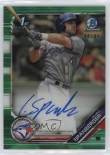 2019 Bowman Chrome Prospect Green Refractor 49/99 Chad Spanberger Auto 0xs1