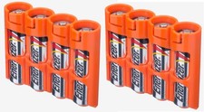 AA Battery Storage Caddy 2 Pack , Orange, Holds 4 Batteries Not Included 