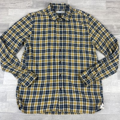 Outerknown Transitional Flannel Mens Large Plaid Button Up Shirt