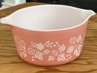 ☆Vintage Pyrex PINK Gooseberry # 473 ☆1 Qt☆ROUND Casserole Dish, No Lid