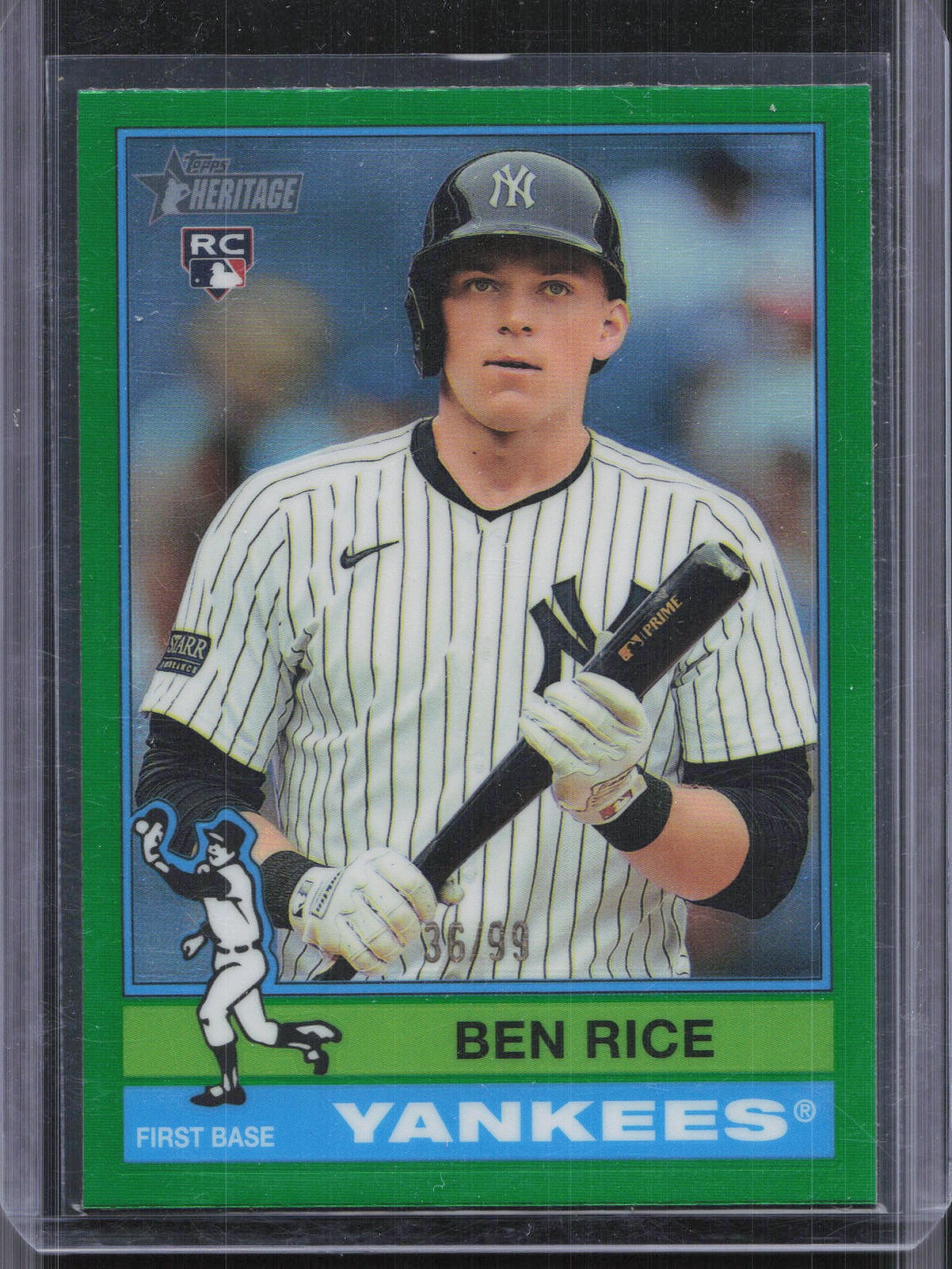 2025 Topps Heritage #406 Ben Rice Chrome Green Refractor #/99
