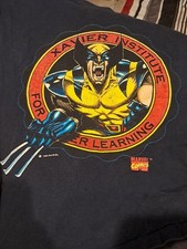 Vintage 1993 Marvel Wolverine Xavier Institute X-Men Graphic Tshirt Boys Black