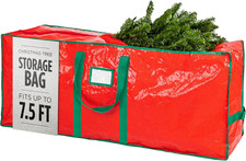 Durable Christmas Tree Storage Bag for 7.5ft Artificial Trees, Waterproof Red