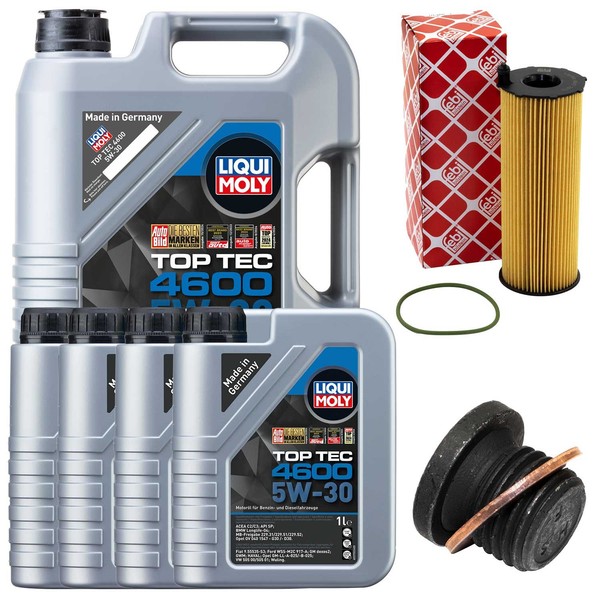 MotoröL Filter Set 5W-30 Liqui Moly 9 Liter + Schraube FüR Audi A6 Q7 VW Phaeton-image