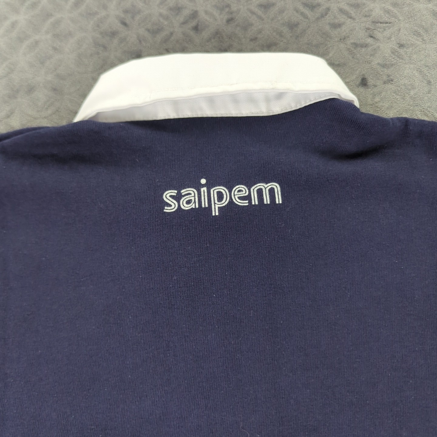 Eni Saipem Rugby Polo Shirt Front Row Blue Long Sleeve Men Large Cotton image 9