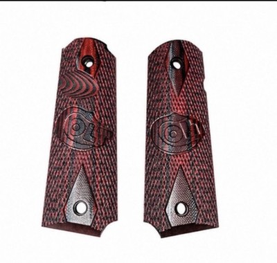Factory Colt 1911 Take-Off Grips / Overrun Black Cherry G10 Full-Size Government