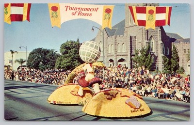 Postcard Pasadena CA Tournament of Roses Parade Float, Early Bird A12247
