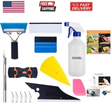 Car Window Tint Application Tools Kit, 9 Pcs Vehicle Glass Protective Film In...