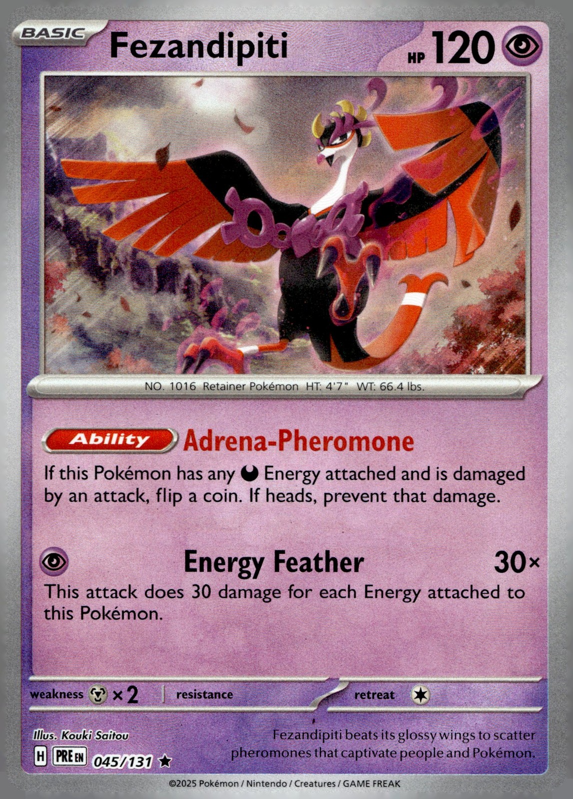 Fezandipiti (Master Ball) #045/131 SV: Prismatic Evolutions NM- Pokemon Card