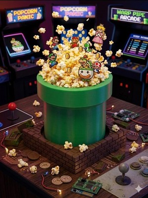 Super Mario Movie Popcorn Becher Warp Pipe Design   Retro Fanartikel   NEU!  
