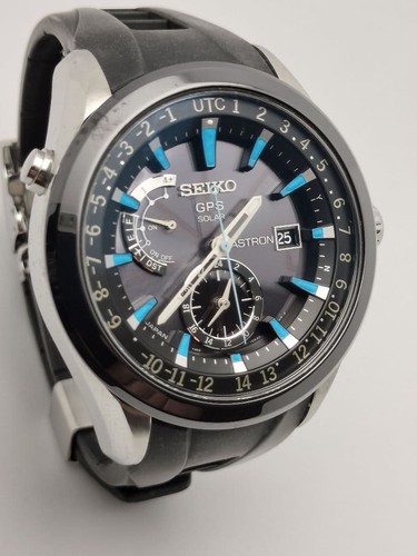 SEIKO ASTRON GPS SOLAR WORLD TIME 7X52 0AB0 39 TIME ZONES STEEL CASE ...