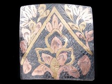 RJ13102 VINTAGE 1970s FLORAL ORANAMENTAL HANDMADE ENGRAVED ARTWORK BUCKLE